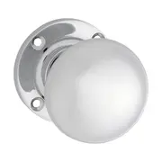 1040 Door Knob Victorian Round Rose Pair Chrome Plated D54xP65mm BP57m