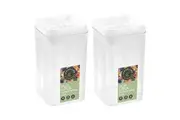 2x Lemon & Lime Flip Lock 2.45L 23cm Food Storer Storage Square Container Clear