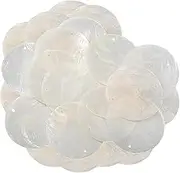 100PCS Capiz Shells, Round Shells with Holes, Polished Natural Capiz Conch Decor, Sea Shell for Crafting, Jewelry Making