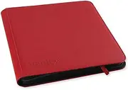 Vault X 12 Pocket Trading Card Zip Binder, 480 cards, Premium Exo-Tec Album Material, 20 Side-Loading Pages, Folder for Collectible Card Games, Sports, TCG (Red)