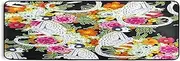 Laundry Room Runner Rug Farmhouse Decor Floor Mat Laundromat Carpet 72x24in Monkey in Chinoiserie Style with Flowers
