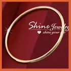 18K PLAIN GOLD GF GOLF ROUND WOMEN GIRL SOLID ETERNITY BAND BANGLE BRACELET GIFT
