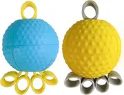 Finger Exerciser 2Pcs 10lb & 20lb PU Hand Exercise Balls with Silicone Finger Grip 2.8x4.3in Stress Relief Grip & Strengthening Hand Exerciser for Elderly, Adult Strengthener