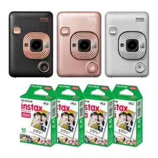 【FUJIFILM 富士】instax mini LiPlay 數位 拍立得+空白底片40張 白/黑/玫瑰金(公司貨)