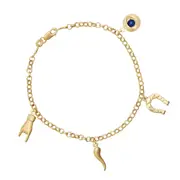 9kt Yellow Gold Silver Infused Lucky Charm Bracelet