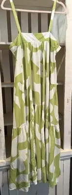 Abel the Label Anthropologie Brigh Citron Smock Maxi Dress NWT SM Boho Festival