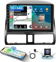 2G+64G Car Radio Stereo with HiFi Audio for Honda CRV 2002-2006, Wireless CarPlay/Android Auto 9 Inch HD Touch Screen Android 13 GPS WiFi Bluetooth FM/RDS HD Backup Camera
