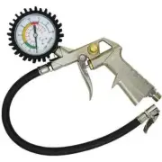 Tyre Inflator with Gauge 0 - 180 Psi & Kpa Flexible Hose Impact Rubber Cover