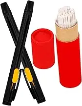 HEALSOPTHY 2Set Sewing Mark Chalk Chalk Marker Pens with Refills for Tailoring Durable Design Lightweight Portable Tailors Chalk for Creative Projects