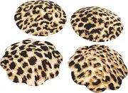 [PAREKS] 2 Pairs Chest Stickers Satin Bra Womens Bralette Strapless+Bra Leopard Nipples Covers Women Sticky Bra Round Bra Cover Stickers Invisible Nipples Sticker Printing Nipples Covers