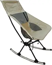 Rocking Chair | Folding Rocking Camp Chair | Portable Oxford Cloth Leisure Rocking Chair | High Back Outdoor Lunch Break Rocking Chair Oxford Cloth, Breathable Mesh Back for Lawn