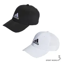 在飛比找Yahoo奇摩購物中心優惠-Adidas 帽子 老帽 平紋 排汗 黑/白【運動世界】IB