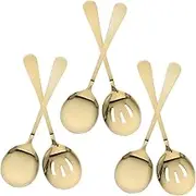 Alipis 6Pcs Stainless Steel Serving Spoon Set Includes Slotted Serving Spoons Elegant Design for Buffets and Parties Dishwasher Safe