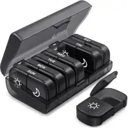 AUVON XL Weekly Pill Organizer AM/PM - Easy Access 7-Day Medication Case