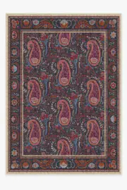 305' x 425' | Machine Washable Runner Rug | Kid & Pet Friendly | Indoor Rug | Iris Apfel Perky Paisley Royal Navy Rug | Ruggable