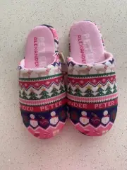 Peter Alexander Ladies Fair Isle Slippers Medium