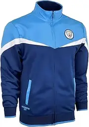 [Icon Sports] Boy's Manchester City Jacket With Zipper pockets, Licensed M. City Performance Track Jacket For Kids