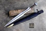 Hand Forged Carbon Steel Viking Sword Sharp Battle Ready Medieval With Scabbard
