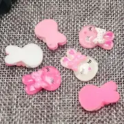 50 Mixed Pink Color Flatback Resin Crystal Bunny Rabbit Cabochons 14X20mm