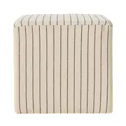 Torino Square Ottoman Alexandra Linen Stripe