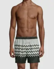 $430 Missoni Men's Black Chevron Zig-Zag Print Swim Trunks Size XL