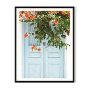 Pale Blue Framed Printed Wall Art - Black