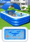 Inflatable Pool with Canopy,Upgraded Inflatable Swimming Pool for Kids,Adult