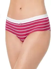 Jenni by Jennifer Moore Women's Printed Lined Hipster Pink Magnita Moon Stripe M
