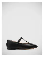 [Wittner] Devorah Leather T-Bar Flat in Black