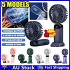 AU Mini Hand-held Fan Portable Folding Desk Fan Cooler Cooling USB RechargeablPJ