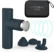 Ultragun Pro Massage Gun With Unique Metal Head For Oil Massage&3 Soft Silicone Heads, Ultra Compact Lightweight, Heatless Performance, Premium Carrying Case With 18 Months Warranty