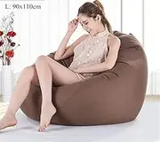 ZLYTQZHGBHD Linen Cloth Lazy Sofa， for Living Room (Color : Coffee L)