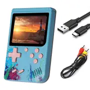 Nevenka 3.0inch Screen Retro Handheld Game Console 500 Classic FC Games Support to TV Output-Blue