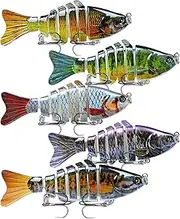 Animated Bait, Multi-Joint Swimming Lure | 4x Segmented Robotic Fishing Lure Kit Swim Alone - Realistic Multi-Joint Fishing Tackle for Outdoor Fishing Lovers