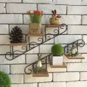 Retro Staircase Decorative Frame Wall Hanging Flower Shelf Flower Pot Stand.