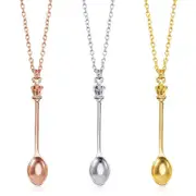 Mini Crown Spoon Necklace Pendant Charm Festival Cutlery Tea Party Gift