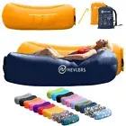 Nevlers Inflatable 2 Pack Navy & Saffron Blow Up Lounger Beach Sofa Bed Chair