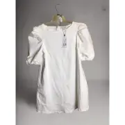 ASOS Women Denim Mini Dress Sz.12 White ASOS LabelRail x Nasheville Tash Dress