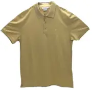 Calvin Klein Men Short Sleeve Cotton Blend Monogram Logo Polo Shirt, Butter [S]