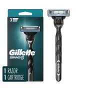 (2PK) Gillette Mach3 Cartridge Razor, Handle + 1 Refill 047400648517VL