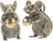 KAILIKETIY 2pcs Office Decoration Key Wired Mouse Bracelet Making Kit Mouse Sculpture Decor Lucky Rat Mouse Figurine Cute Charms Monitor Mini Mouse Zodiac Mouse Hanging Ornament Golden Copper