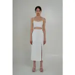 HIGH WAIST SPLIT PENCIL SKIRT - WHITE | 法式高腰開衩窄裙 - 白