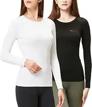 [DEVOPS] Women's 2 Pack Thermal Long Sleeve Shirts Compression Baselayer Tops