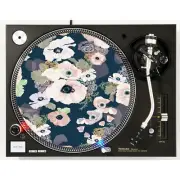 DJ Blush and Navy Floral #1 Slipmat Turntable 12" LP Record Player Audiophile