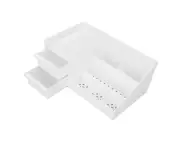 Cosmetic Desktop Storage Box Large Capacity Compartmental Design Small White Cosmetics Storage Box with Drawer