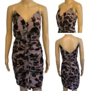New AIDAN MATTOX Velvet Burnout Dress Sz 10 NWT $245 Purple Floral Formal Party