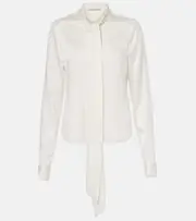 [Stella McCartney] Stella McCartney Tie-neck satin blouse AU 6 white