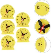 WHAMVOX Educational Clock Models Set 5pcs 8cm Teaching for Boys and Girls Learn Time and Numbers Safe Plastic Clocks