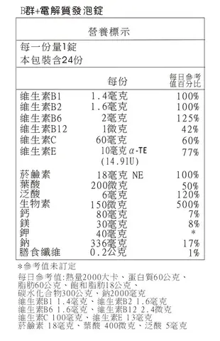 德國原裝SUNLIFE 森萊富 B群+電解質 發泡錠24錠增量版 (6.9折)