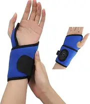 360° Wraparound Wrist Guard Heating Pad, 3-Speed Temperature Adjustment + 6-Speed Massage, Mugwort Hot Compress, 60-Minute Smart Timing, USB Charging, Office/Home Wrist Physiotherapy,Blue